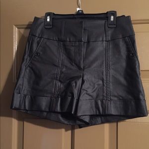 Faux leather shorts